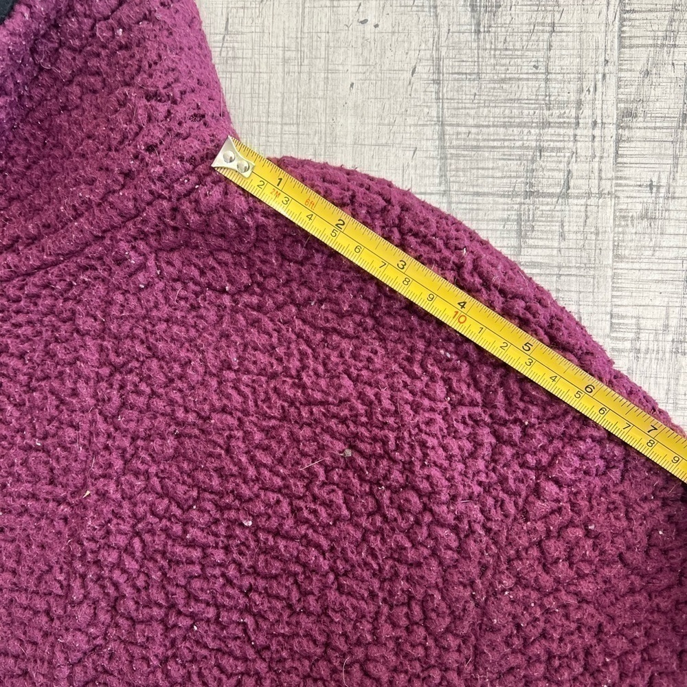 Pink by Victoria Secret Maroon Sherpa Quarter Zip Pull Over Jacket Size Small - Picture 11 of 12